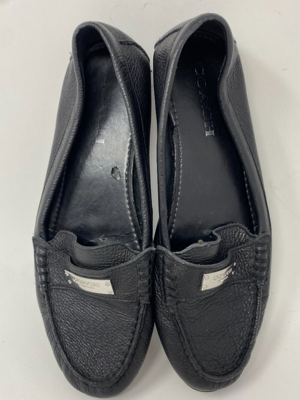 Coach Fredrica Loafers Womens 8.5 B Black Pebbled Leather Driving Flats A5175 - Picture 9 of 11